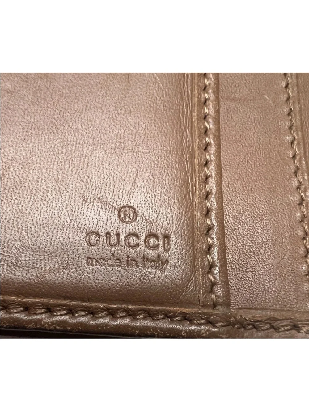 Authentic Gucci GG Canvas Web Stripe Continental Wallet Beige Pink w/Entrupy COA - Picture 7 of 10